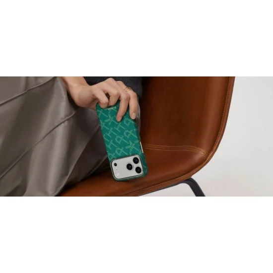 Pitaka Monogram Ultra Slim Case for iPhone 17 Pro Max - Gold / Green